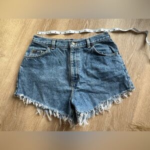 Lee Women's Frayed Hem Blue Jean Shorts